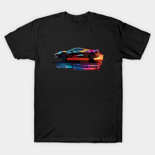 C8 Corvette Supercar Racecar Reflection Prism Art Sportscar Muscle Car Corvette C8 T-Shirt